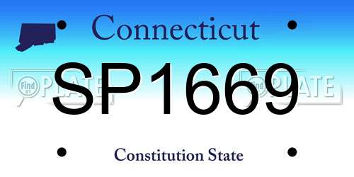 SP1669 Connecticut License Plate