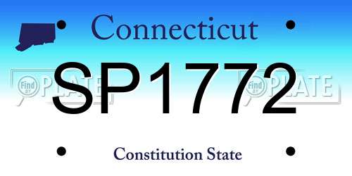 SP1772 Connecticut License Plate