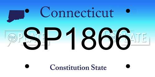 SP1866 Connecticut License Plate