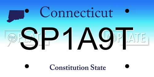 SP1A9T Connecticut License Plate