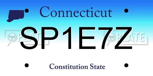 SP1E7Z Connecticut License Plate