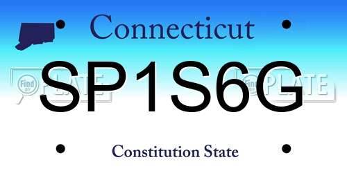 SP1S6G Connecticut License Plate