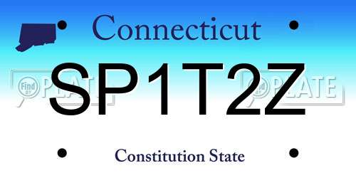 SP1T2Z Connecticut License Plate
