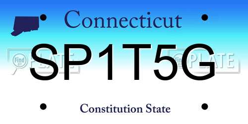 SP1T5G Connecticut License Plate