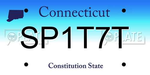 SP1T7T Connecticut License Plate