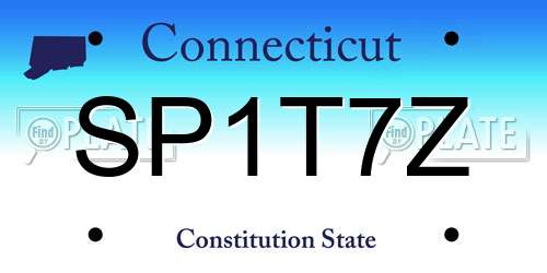 SP1T7Z Connecticut License Plate
