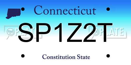 SP1Z2T Connecticut License Plate