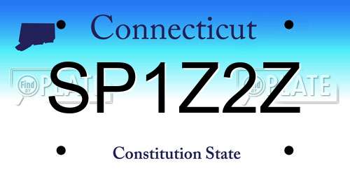 SP1Z2Z Connecticut License Plate