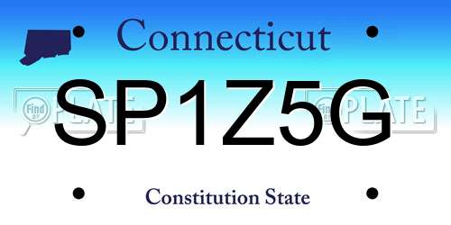 SP1Z5G Connecticut License Plate