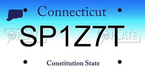 SP1Z7T Connecticut License Plate