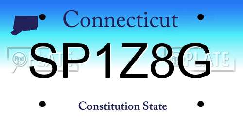 SP1Z8G Connecticut License Plate
