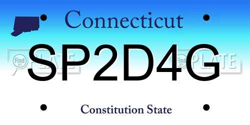 SP2D4G Connecticut License Plate