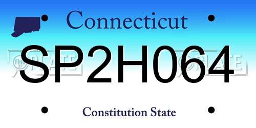 SP2H064 Connecticut License Plate