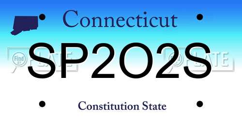 SP2O2S Connecticut License Plate