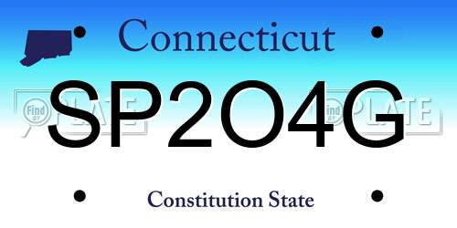 SP2O4G Connecticut License Plate