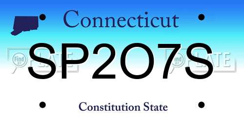 SP2O7S Connecticut License Plate