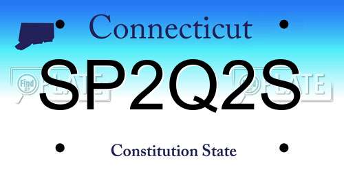 SP2Q2S Connecticut License Plate