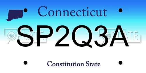 SP2Q3A Connecticut License Plate