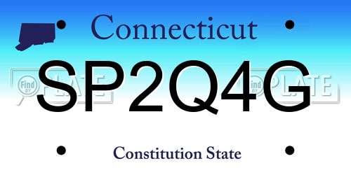 SP2Q4G Connecticut License Plate