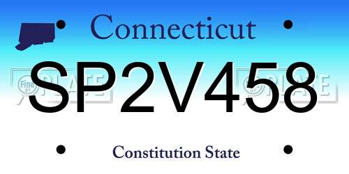 SP2V458 Connecticut License Plate