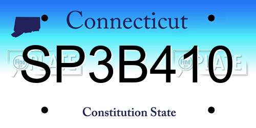 SP3B410 Connecticut License Plate