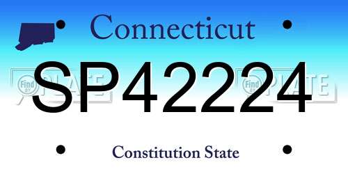 SP42224 Connecticut License Plate