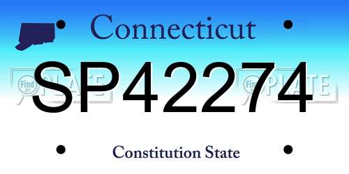 SP42274 Connecticut License Plate