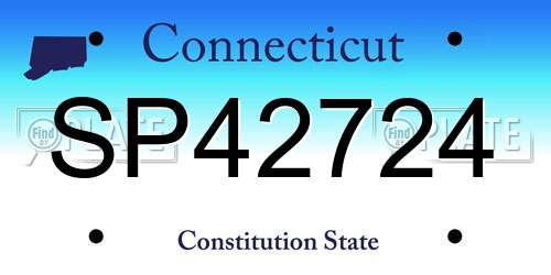 SP42724 Connecticut License Plate