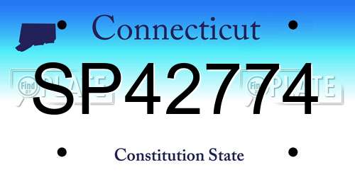 SP42774 Connecticut License Plate