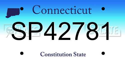 SP42781 Connecticut License Plate