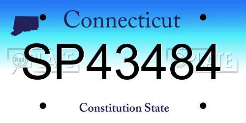 SP43484 Connecticut License Plate