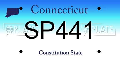 SP441 Connecticut License Plate