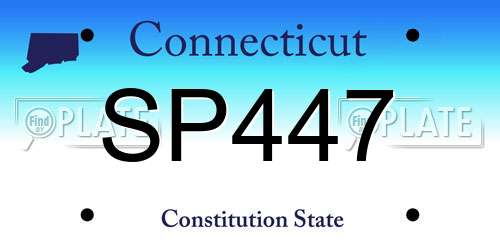 SP447 Connecticut License Plate