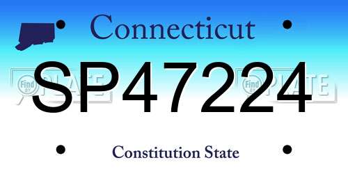 SP47224 Connecticut License Plate