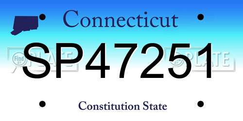 SP47251 Connecticut License Plate