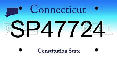 SP47724 Connecticut License Plate