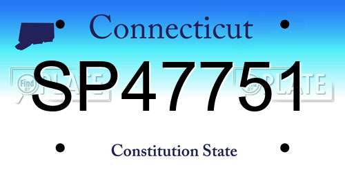 SP47751 Connecticut License Plate