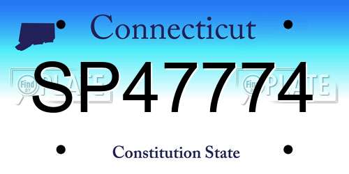 SP47774 Connecticut License Plate