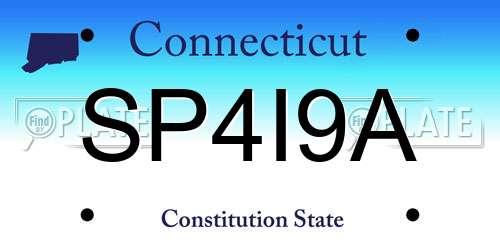 SP4I9A Connecticut License Plate