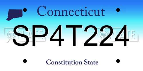 SP4T224 Connecticut License Plate