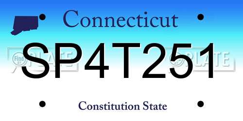 SP4T251 Connecticut License Plate