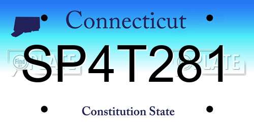 SP4T281 Connecticut License Plate