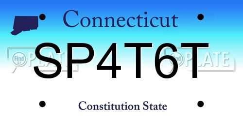 SP4T6T Connecticut License Plate