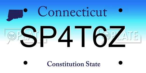 SP4T6Z Connecticut License Plate