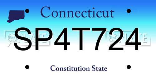 SP4T724 Connecticut License Plate