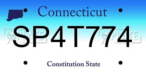 SP4T774 Connecticut License Plate