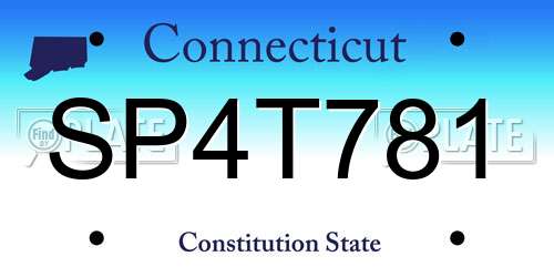 SP4T781 Connecticut License Plate
