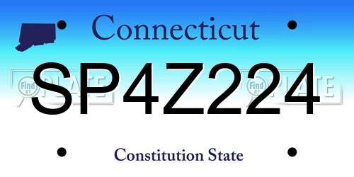 SP4Z224 Connecticut License Plate