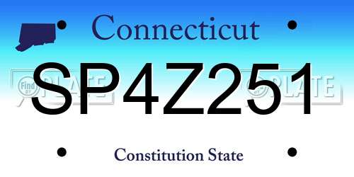 SP4Z251 Connecticut License Plate