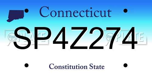 SP4Z274 Connecticut License Plate